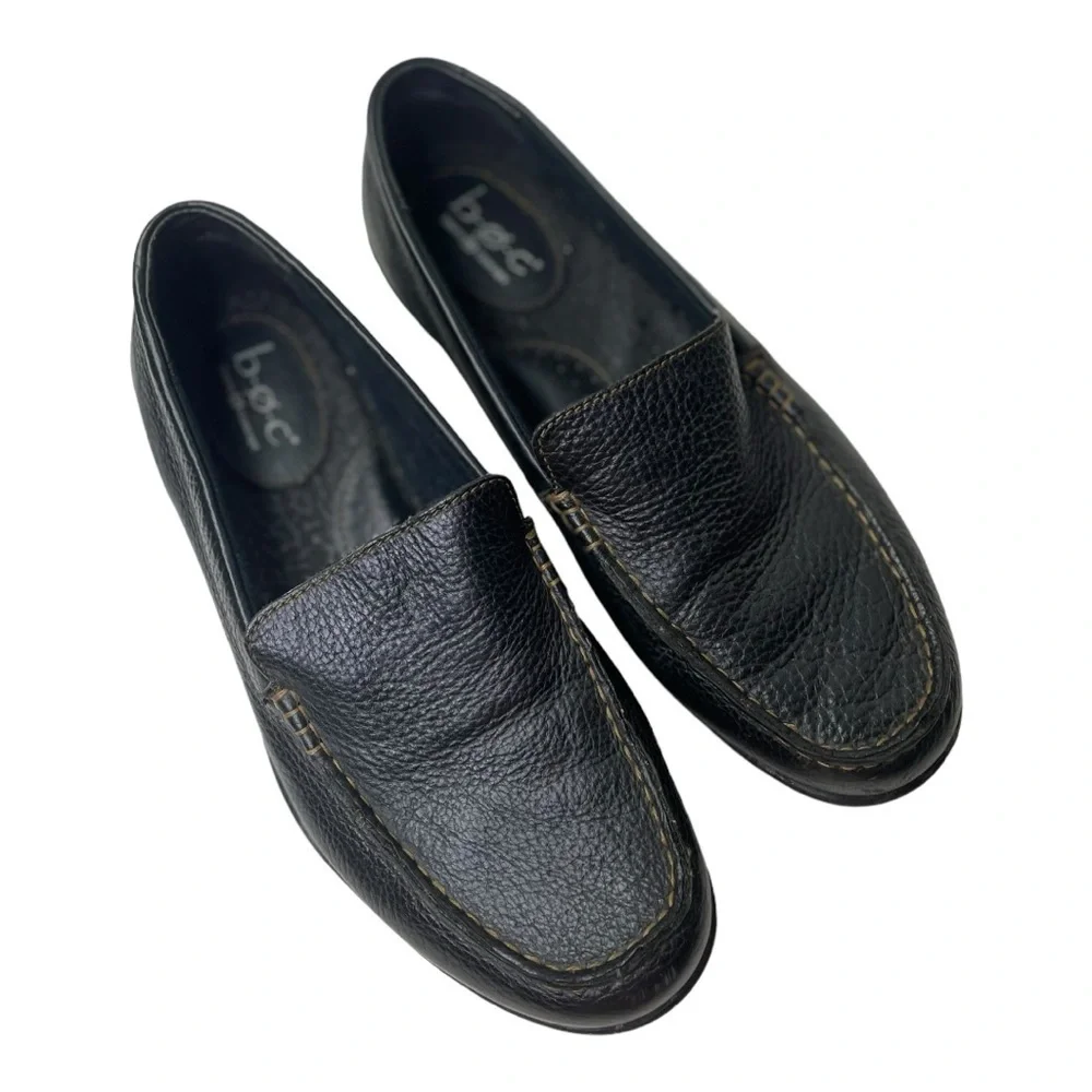 BOC Born Concept Men’s Black Leather Slip On Loafers